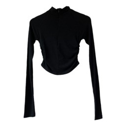 Small high collar tight T-shirt
