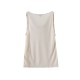 French minimalist draped collar sleeveless T-shirt French minimalist draped collar sleeveless T-shirt