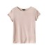 Round neck lace short sleeve T-shirt