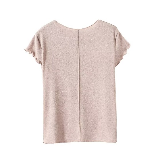 Round neck lace short sleeve T-shirt Round neck lace short sleeve T-shirt