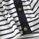 Black and white striped short-sleeved T-shirt Black and white striped short-sleeved T-shirt