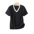 Casual Basic V-neck Short Sleeve T-shirt
