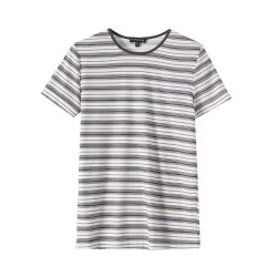 Versatile casual striped round neck short-sleeved T-shirt