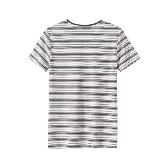 Versatile casual striped round neck short-sleeved T-shirt Versatile casual striped round neck short-sleeved T-shirt