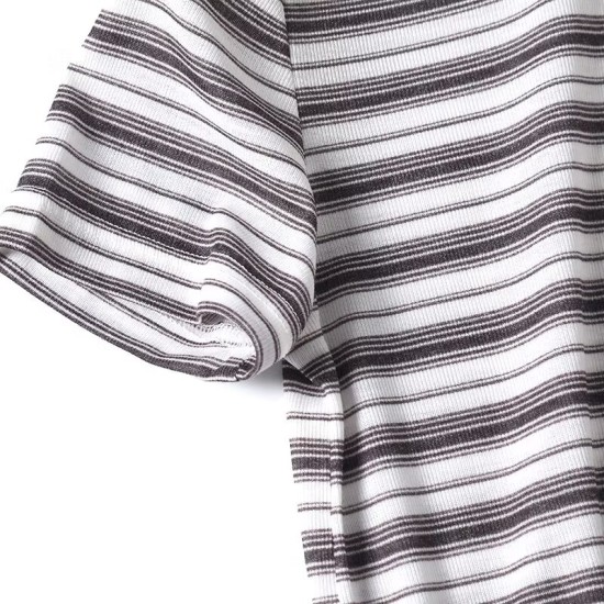 Versatile casual striped round neck short-sleeved T-shirt Versatile casual striped round neck short-sleeved T-shirt