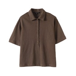 Polo collar short sleeve T-shirt top