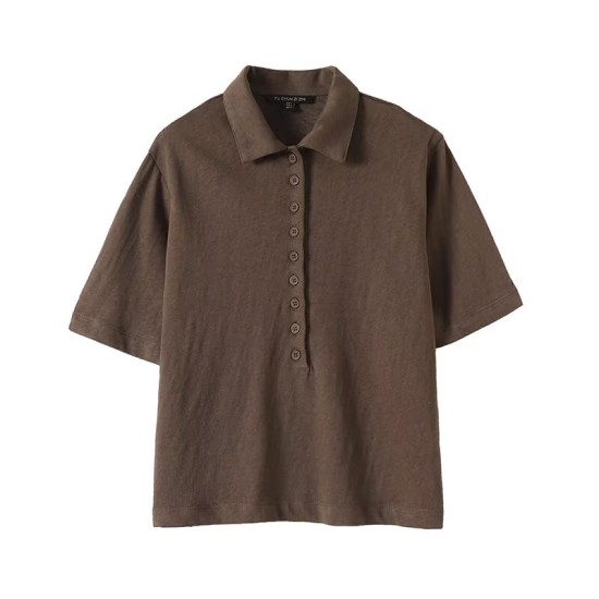 Polo collar short sleeve T-shirt top Polo collar short sleeve T-shirt top