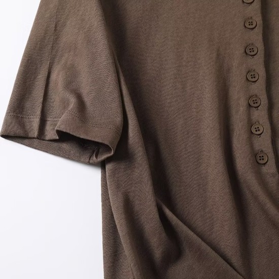 Polo collar short sleeve T-shirt top Polo collar short sleeve T-shirt top