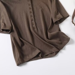 Polo collar short sleeve T-shirt top