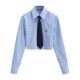 Cropped shirt top Cropped shirt top