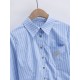 Vertical stripe pocket embroidery shirt Vertical stripe pocket embroidery shirt
