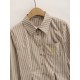 Vertical stripe pocket embroidery shirt Vertical stripe pocket embroidery shirt