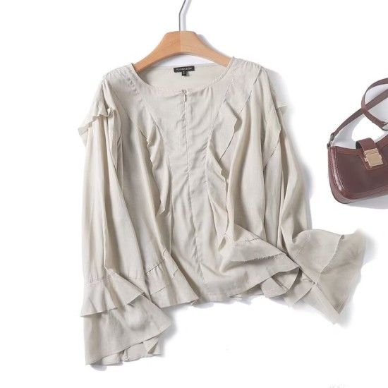 French romantic ruffle shirt