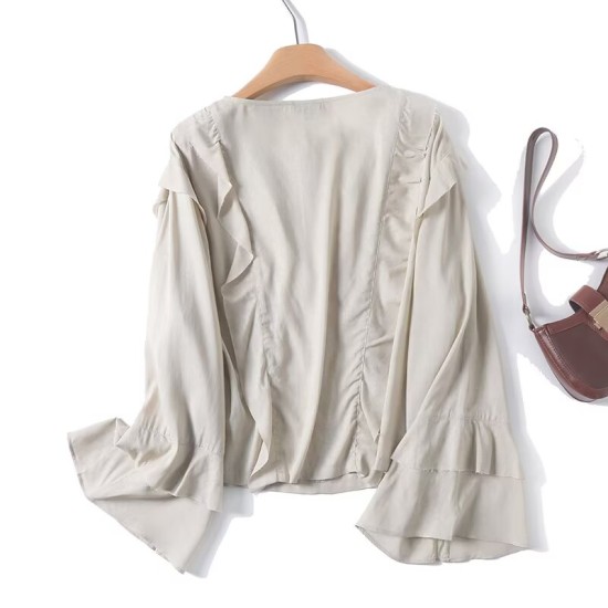 French romantic ruffle shirt