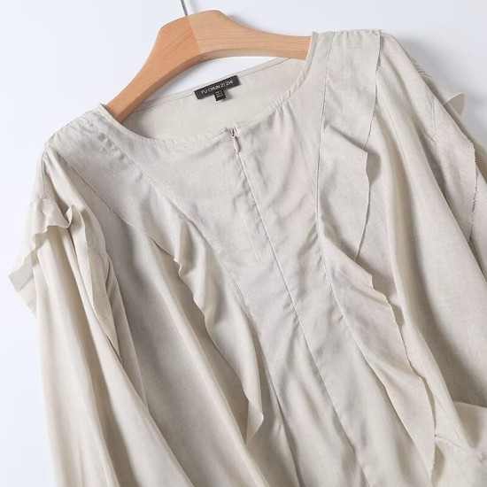 French romantic ruffle shirt