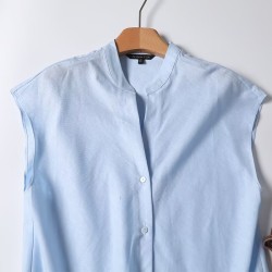 Mid-length denim shirt