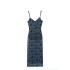 Slim waist mesh suspender dress