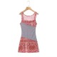 French retro patchwork printed chiffon dress French retro patchwork printed chiffon dress