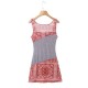 French retro patchwork printed chiffon dress French retro patchwork printed chiffon dress