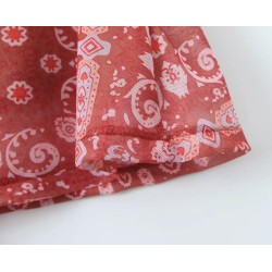 French retro patchwork printed chiffon dress