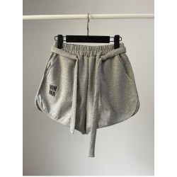 High waisted shorts with elastic drawstring