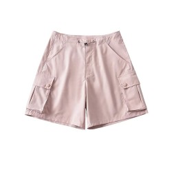 Drawstring wide-leg sports shorts
