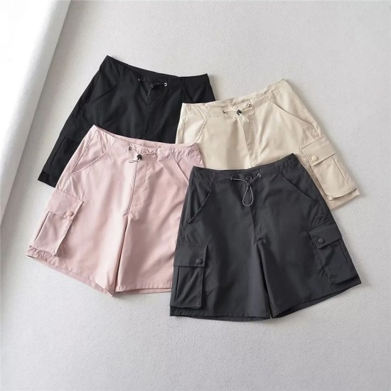 Drawstring wide-leg sports shorts Drawstring wide-leg sports shorts
