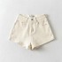 Hip-hugging slim denim shorts