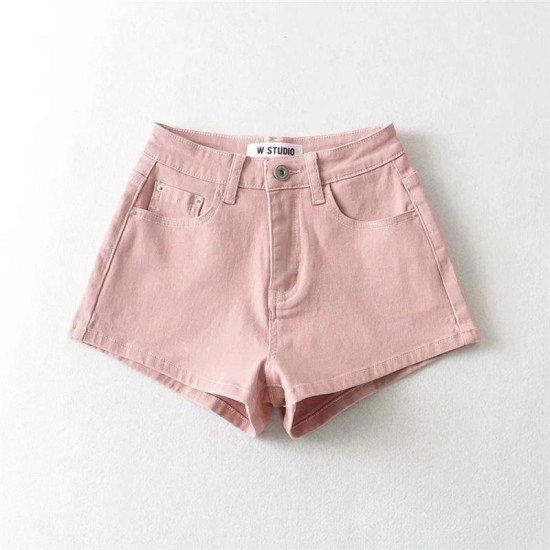 Hip-hugging slim denim shorts Hip-hugging slim denim shorts