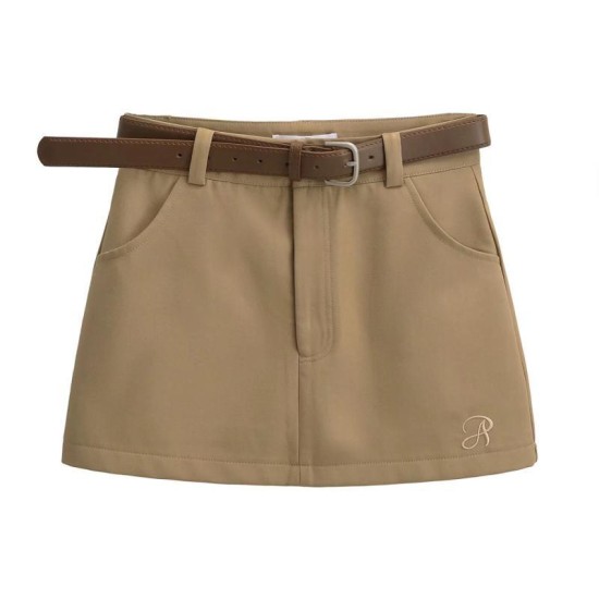 Retro high waist slim all-match skirt
