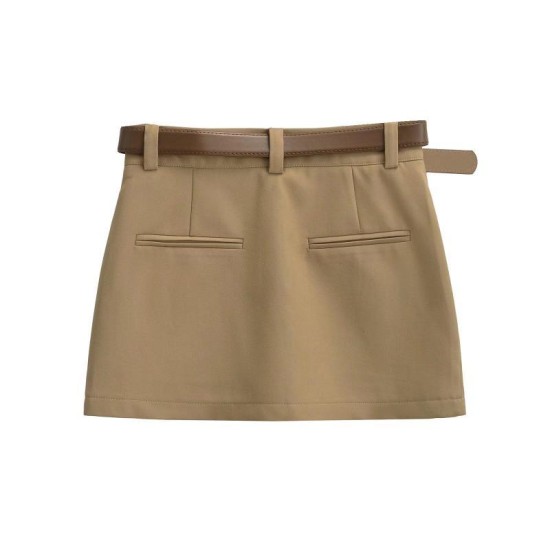 Retro high waist slim all-match skirt