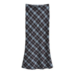 Vintage plaid fishtail skirt
