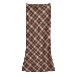 Vintage plaid fishtail skirt