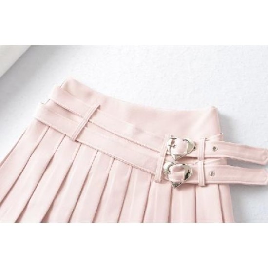 Heart button pleated skirt Heart button pleated skirt