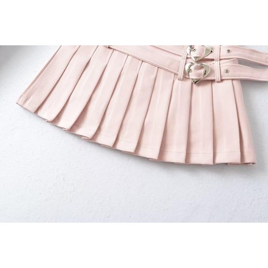 Heart button pleated skirt Heart button pleated skirt