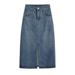 Retro slit A-line skirt
