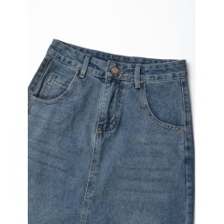 Retro slit A-line skirt