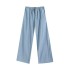 Drawstring high waist straight casual pants
