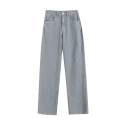 High waist slim wide leg trousers