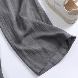 French straight wide-leg trousers
